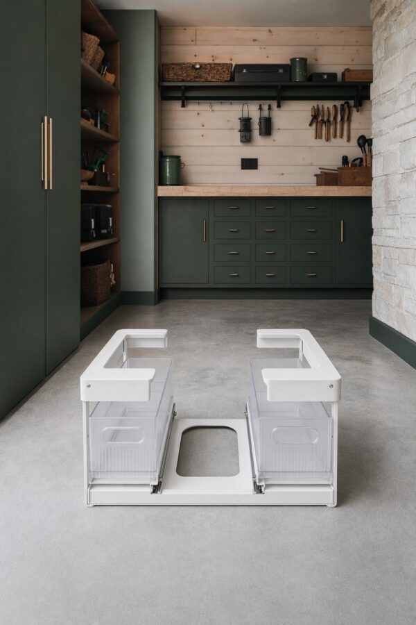 Pipe-Around Vanity Caddy