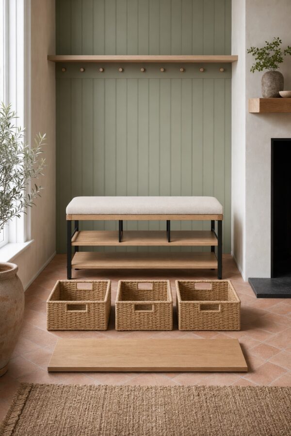 Shoe Bench Basket Set