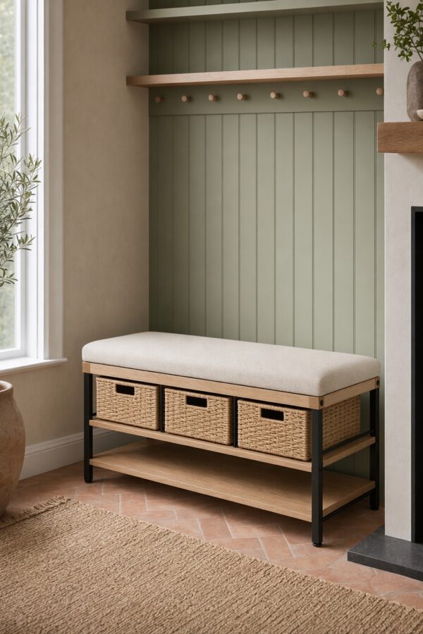 Shoe Bench Basket Set