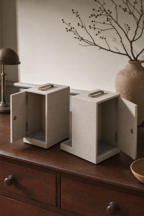 Bookend Storage Box Pair